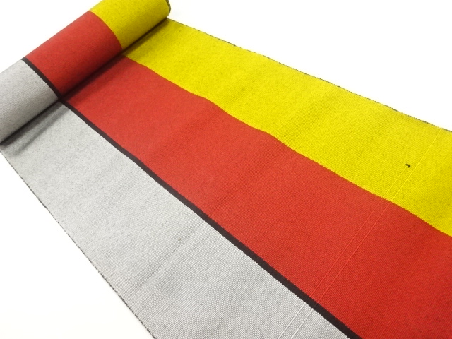 JAPANESE KIMONO / ANTIQUE BOLT FOR HASSUN OBI / WOVEN STRIPE